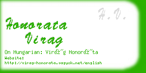 honorata virag business card